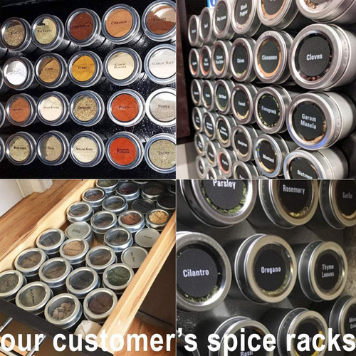 12 Latas Magnéticas Para Especias Con Tapas Para Tamizar Y V
