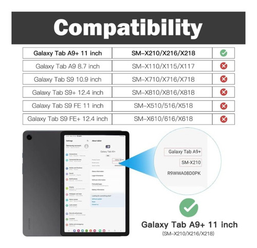 Funda 360° Giratoria Para Samsung Galaxy Tab A9+ Plus 11