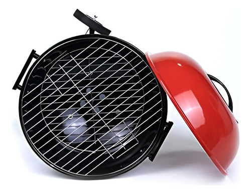 Parrillero Portatil Barbacoa Bbq Redonda Grande Roja