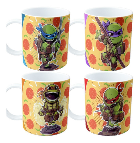 Taza De Plastico X 15 Unidades Tortugas Ninjas  Cumpleaños