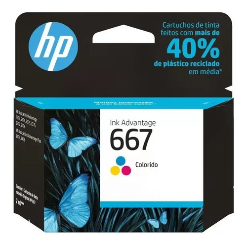 Cartucho Hp 667 Colorido Original 3ym78ab - 2376 2776 6476