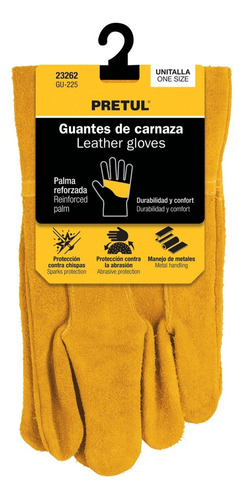 Guantes Carnaza Cortos Pretul 23262 12 Pz