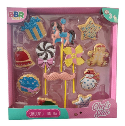 Brinquedo Conjunto De Doces Boneco De Neve Chef Star R2965 Cor Rosa