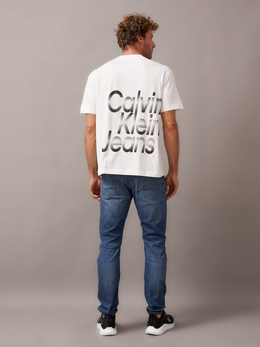 Polera Blown Up Diffused Stacked Blanco Calvin Klein