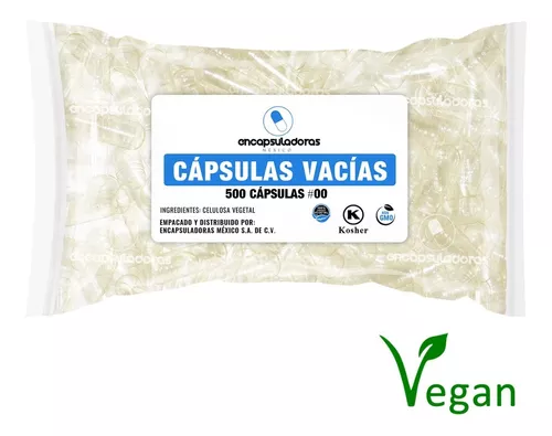 Capsulas Vacias Vegetales 500 Caps Tamaño 00