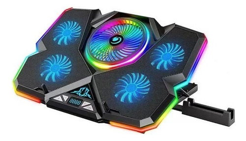 Ventilador Notebook Gamer 5 Vent Rgb 12 Efectos 14 / 17 PuLG