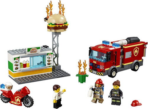 Lego City 60214 Bombero Burger Bar Fire Rescue Original