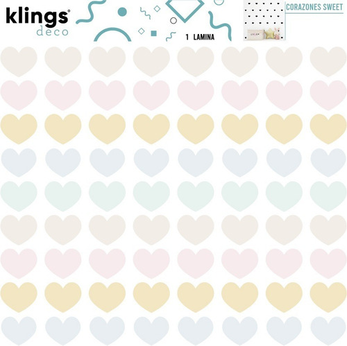 Imagen 2 de 2 de Vinilos Decorativos Corazones Color Pastel Corazoncito Trama