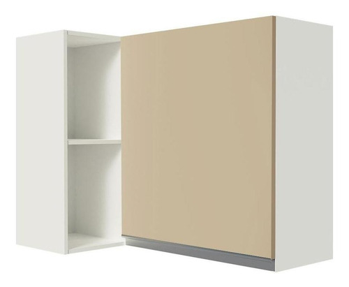 Aéreo Canto Madesa Smart 100% Mdf Com 1 Porta E Adega Bc Cor Branco/Crema