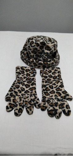 Set Gorro+guantes Tonos Leopardos