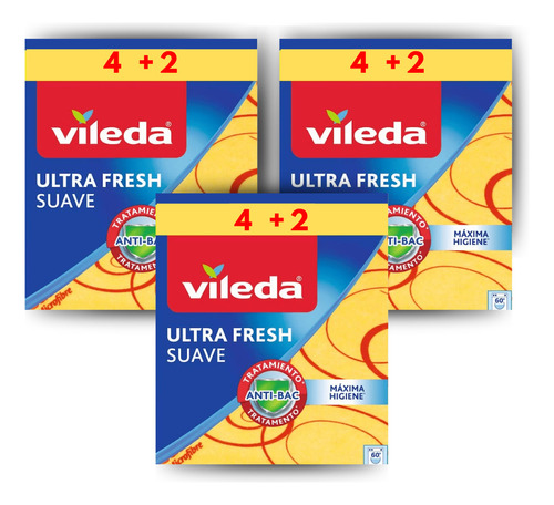 Paño Microfibra Vileda Ultra Fresh Suave Pack X3