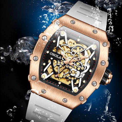 Reloj Luminoso Mecánico De Silicona Onola, Moderno
