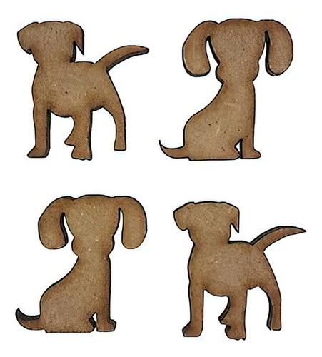 Formitas Formas Madera Mdf Perritos Cachorros 15cm X10uni