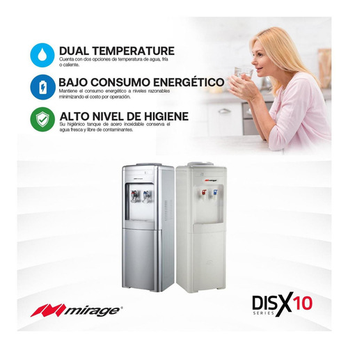 Dispensador de agua Mirage Disx 10 plateado 115V
