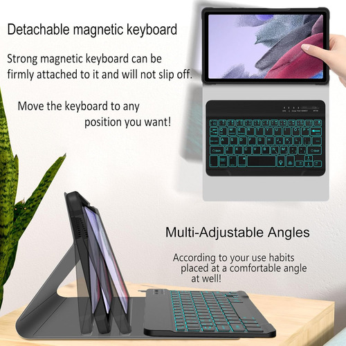 Funda Con Teclado Retroiluminado Para Samsung Galaxy Tab A7