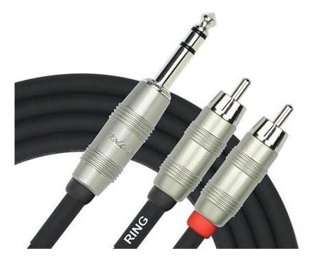 Imagen 3 de 5 de Cable Audio 1,20 Metros Rca A Plug Trs Kirlin Y-344-4ft
