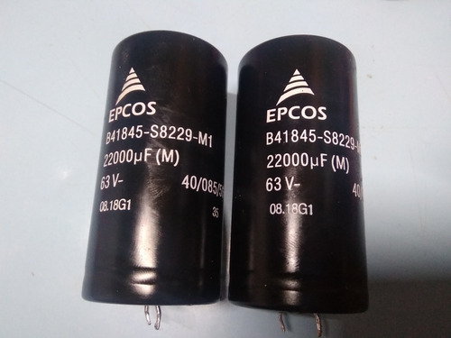 2 Capacitores 22000uf. Por 63v Elétroliticos Novos 