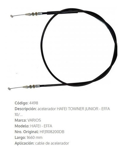 Cable De Acelerador Asia Towner 1.0/effa Cargo 1.0