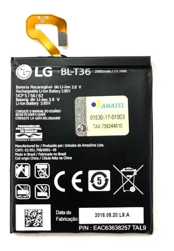 Bateria LG K11 K11+ Bl-t36 Nova 100% Original Nova