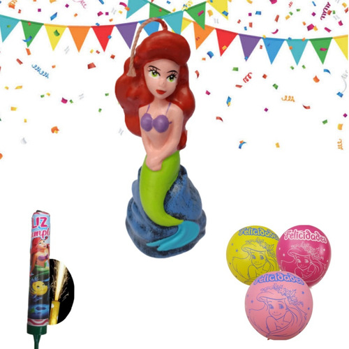 Princesas Vela Cera Y Globos Para Fiesta Cumple