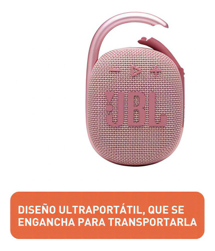 Bocina Jbl Clip 4 Portátil Bluetooth 5.1 5w Ip67 Blanco Color Rosa