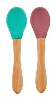 Cucharas Silicona Mango Bambú X2 Minikoioi 6m+ By Maternelle