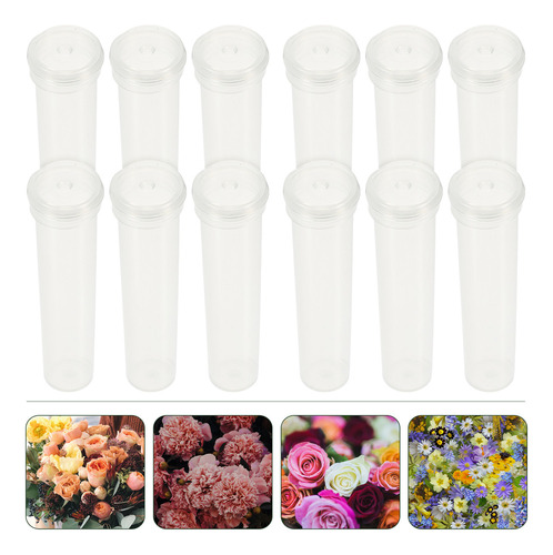 Tubos De Agua Con Forma De Flor De Plástico Transparente, 25