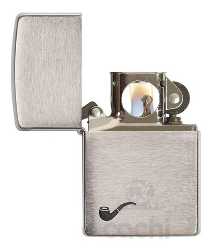 Imagen 1 de 7 de Encendedor Zippo Para Pipa Pipe Brushed Chrome 200pl