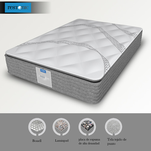 Colchón Restonic King Size Ortopédico | Confort Premium, Alta Densidad, Hipoalergénico Y Antibacterial