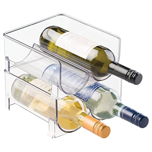 Stackable Plastic 2 Bottle Refrigerator Wine Rack - Kit...