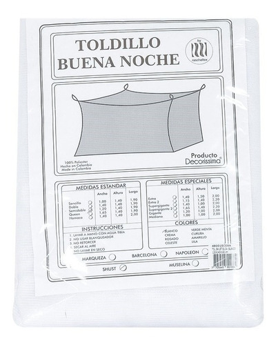 Toldillo Mosquitero Cuadrado Para Cama Sencilla