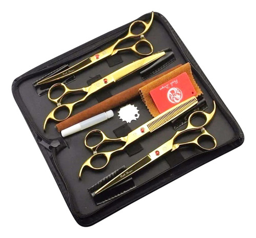 Kit Tijeras Profesionales Estilista Barbero 7 Pulgadas Envio