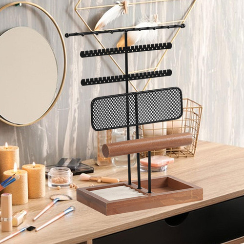 Jewelry Display Holder Rectangular Tabletop Multi Tiers For