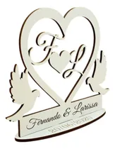 Comprar 10 Centro De Mesa Casamento Iniciais + Data Mdf Branco 3mm