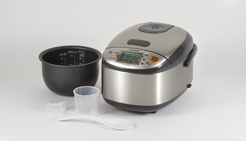 Panela e aquecedor de arroz Zojirushi NS-LHC05 Micom, aço inoxidável. Cor: Marrom escuro, aço inoxidável
