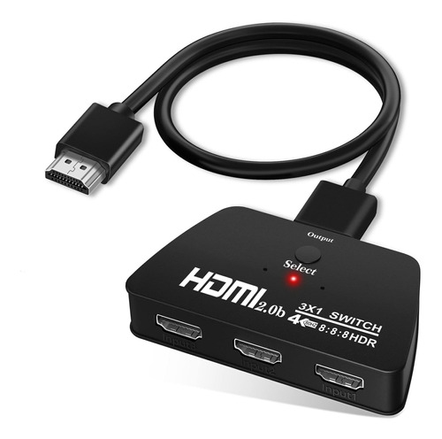 Interruptor Hdmi 4k A 60hz Con Cable Hdmi De 3.9 Pies: Inte.