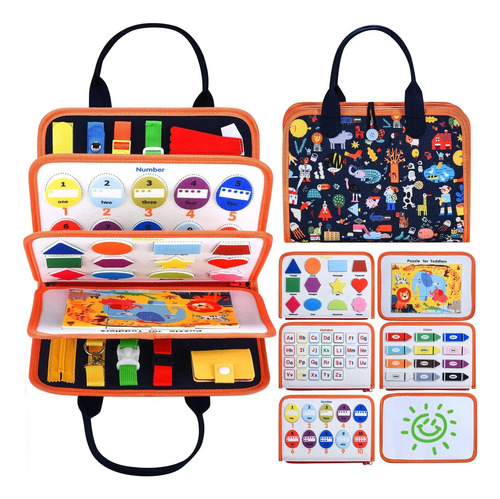 .r0x Libro Sensorial, Tablero Montessori Ocupado, Juguetes /