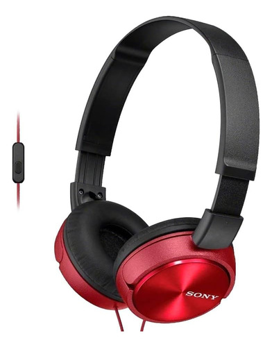 Auriculares supraaurales Sony MDR-Zx310ap con micrófono, color rojo