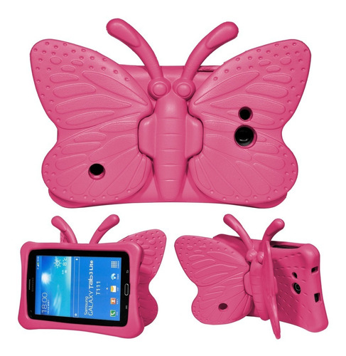 Funda Uso Rudo Mariposa Galaxy Tab 3 7 T210 T211 Goma Foami