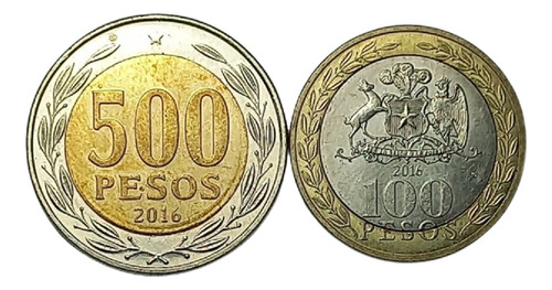 Chile - 500 Y 100 Pesos 2016 - Km 235/236 (ref 037)