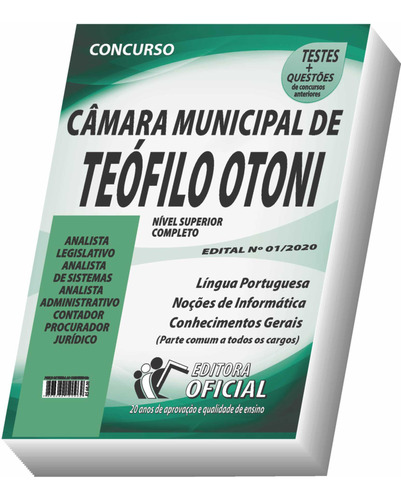 Apostila Câmara Municipal De Teófilo Otoni - Nível Superior