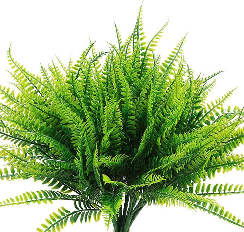 Pack De 8 Plantas Artificiales De Helechos Boston - Verde