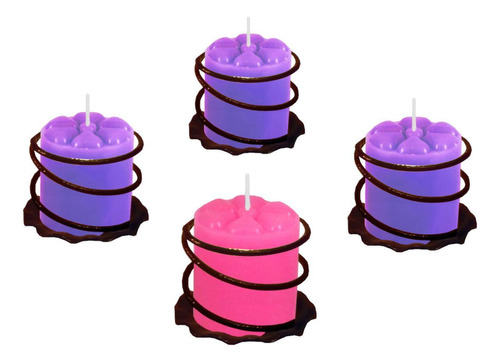 4 Bases Espiral 4 Velas Coroa Advento Candelabro Cores 3