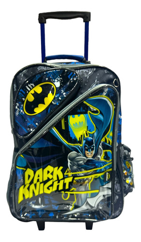 Mochila Con Carro Rueditas Toy Story Escolar Woody Buzz ++ Color Azul Diseño De La Tela Batman