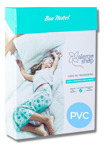 Capa Antiácaro Travesseiro Bebê Pvc Alergoshop Antialergico Cor Branco Liso