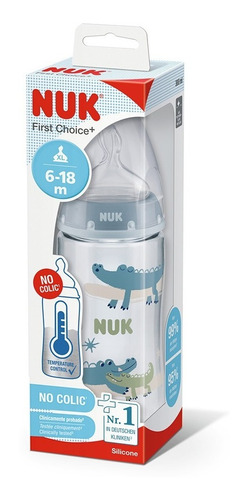 Imagen 2 de 6 de Mamadera Nuk First Choice 300ml 6-18m Control Temperatura
