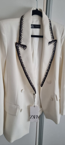 Blazer Zara Talle M Blanco M