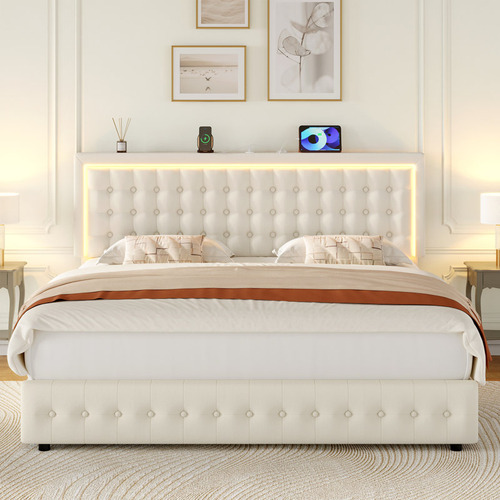 Base De Cama Matrimonial C/puerto Usb & 2 Cajones Gamapache