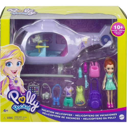 Polly Pocket Helicóptero Aventuras Con Muñeca Y Accesorios