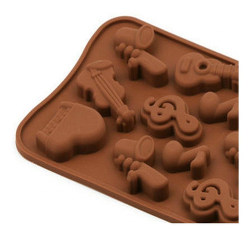 Imagen 4 de 7 de Molde Silicona Instrumento Musical Bombon Chocolate Belgrano